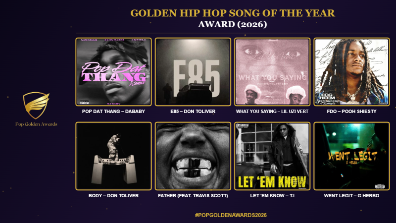 Golden Hip Hop Song of the Year Award (2026) Nominees