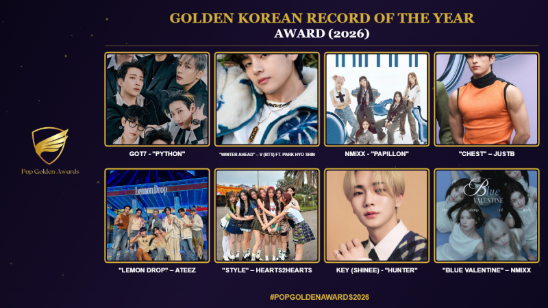 Golden Korean Record of the Year Award (2026) Nominees